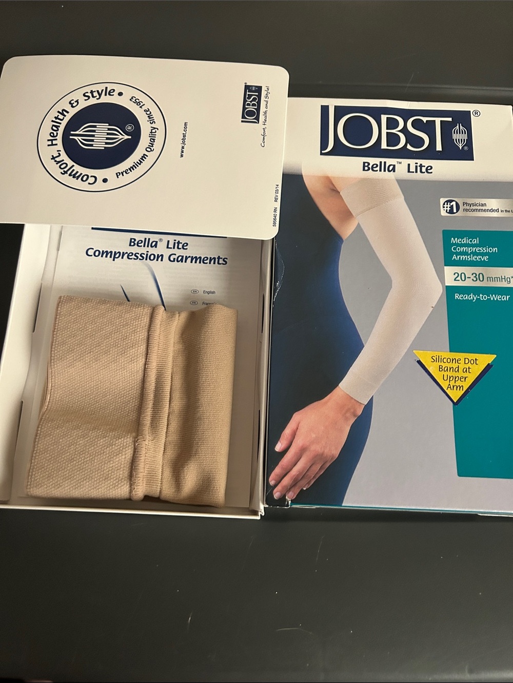 Bella Lite Medical Compression Arm Sleeve - Beige 20-30 mmHg new in box